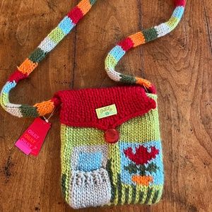 Unique bohemian knit bag -- Oilily -- never used